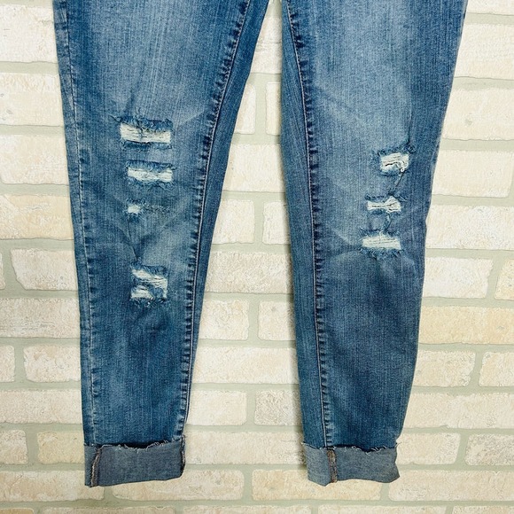 High Rise Skinny Ankle Distressed Medium Wash Jeans - Picture 5 of 9